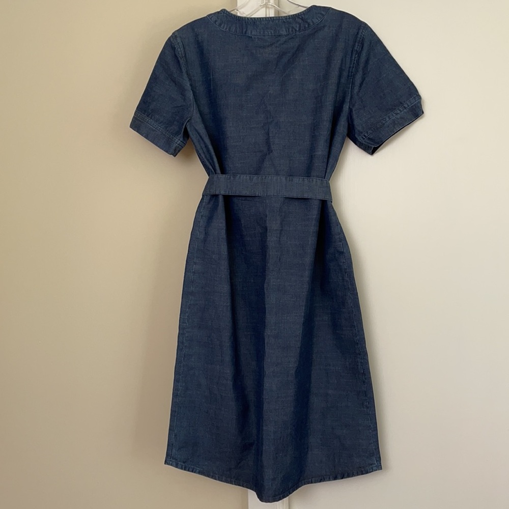 NWT A.P.C. Denim SS Dress With Waist Tie. Size 36. - Picture 6 of 8